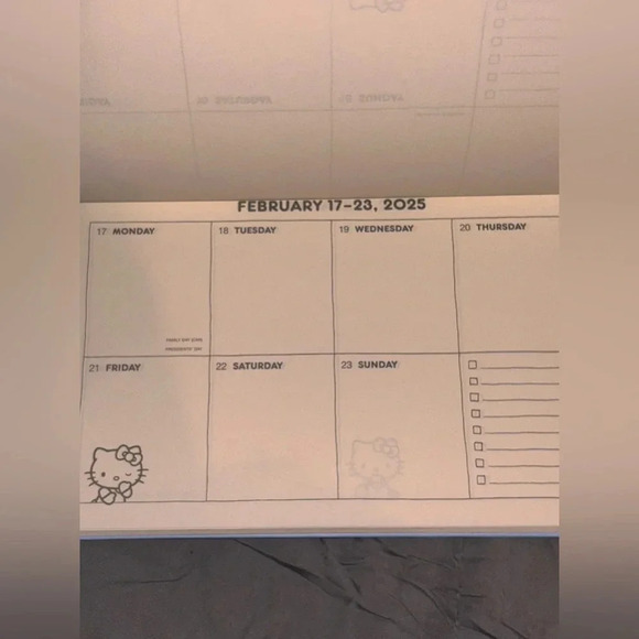 Hello Kitty 17 Month Desktop Calendar for 2025 Made by Sanrio - Picture 7 of 9